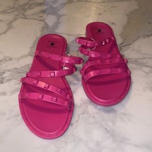 Shade and Shore Sandals Pink‎ studded size 5 Barbie summer vacation MSRP $20